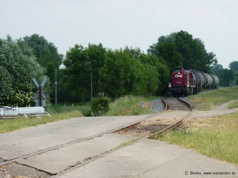 Güterzug mit OHE 160074 auf dem Fahrenholzer Deich I elbmarschbahngal014