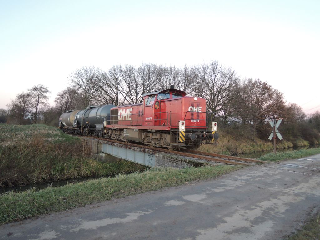 OHE 160074 auf der Ilaubrücke vor Oldershausen lbahnwinter007