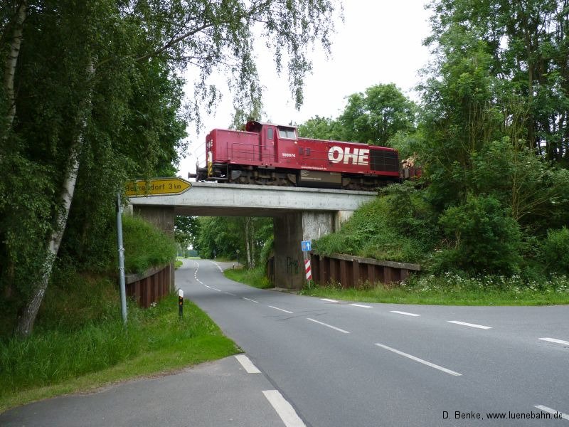 OHE 160074 auf der Heinser Brücke OHE 160074 auf der Heinser Brücke