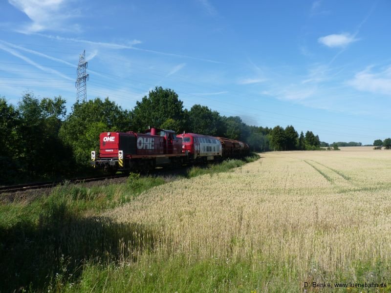 OHE 160073 und 20086 kurz vor Lübberstedt OHE 160073 und 20086 kurz vor Lübberstedt